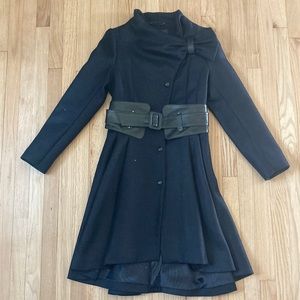 Mackage Heavyweight Navy/Black Snap Front Coat